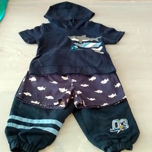 Three Piece Toddler Shark Outfit
